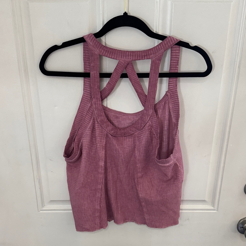 POL Pink Ribbed Tank Top - Picture 2 of 2